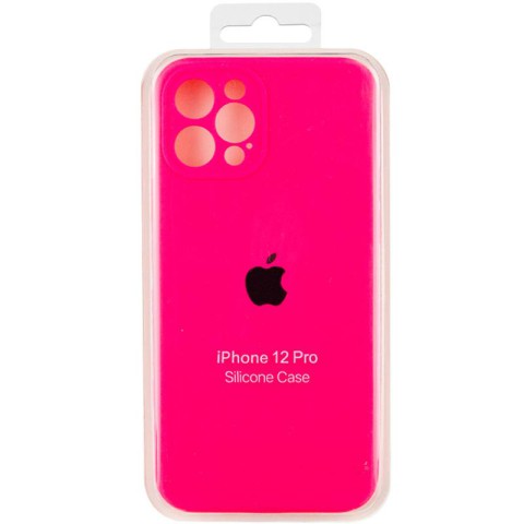 Чохол Silicone Case Full Camera Protective (AA) для Apple iPhone 12 Pro (6.1") Рожевий / Barbie pink