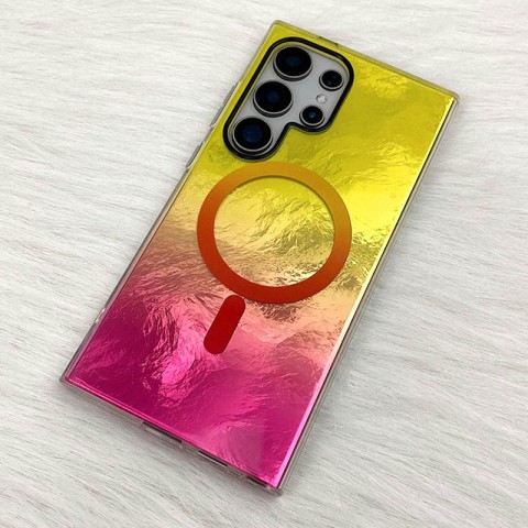 Чохол TPU Shiny Mountain (MagFit) для Samsung Galaxy S25 Ultra Yellow / Pink