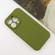 Чохол Silicone Case Full Camera Protective (AA) NO LOGO для Apple iPhone 13 Pro (6.1") Зелений / Dark Olive