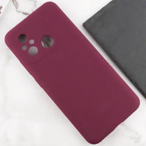 Чохол Silicone Cover Lakshmi Full Camera (AAA) для Xiaomi Redmi 12C Бордовий / Plum