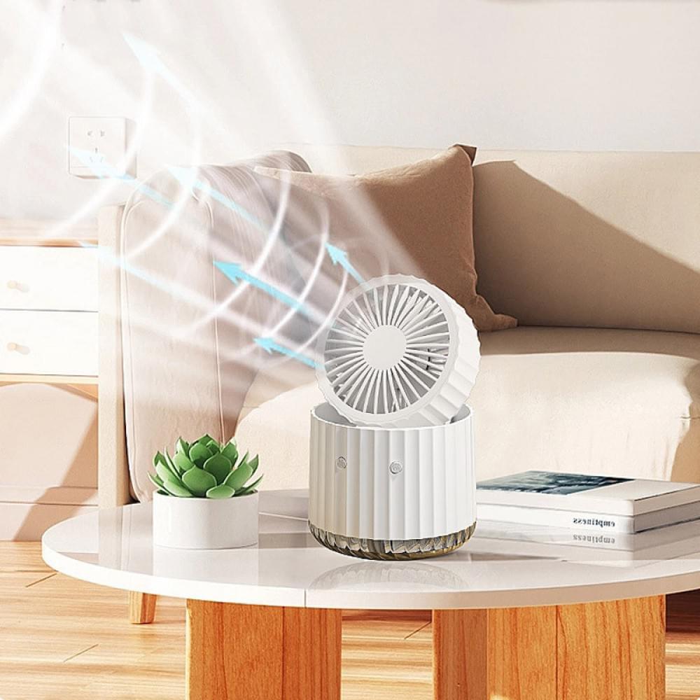 Настільний вентилятор Rapid Cooling 3in1 з водяним охолодженням і підсвічуванням 1200 mAh White