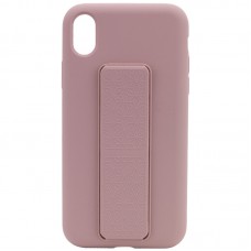 Чохол Silicone Case Hand Holder для Apple iPhone XS Max (6.5") Рожевий / Pink Sand