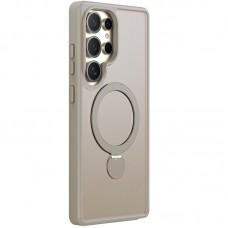 TPU+PC чохол MagSafe Colorful HQ Ring для Samsung Galaxy S25 Ultra Light Grey