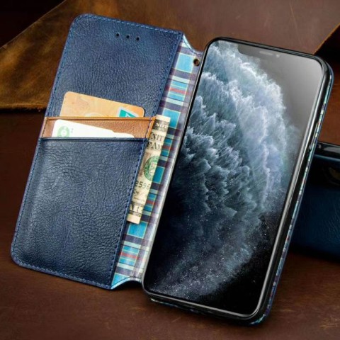 Шкіряний чохол-книжка GETMAN Cubic (PU) для Xiaomi Redmi 9 Синій