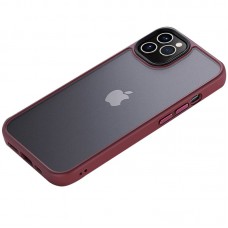 TPU+PC чохол Metal Buttons для Apple iPhone 12 Pro Max (6.7") Бордовий