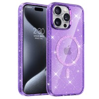 Чохол TPU Eclipse Sparkle (MagFit) для Apple iPhone 15 Pro (6.1") Purple