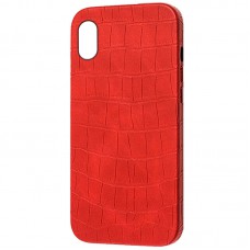 Шкіряний чохол Croco Leather для Apple iPhone X / XS (5.8") Red