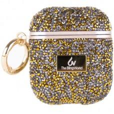 TPU чохол Bling World Rock Diamond для навушників AirPods 1/2 Золотий