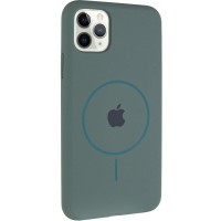 Чохол Silicone Case Full Protective (AA) with MagSafe для Apple iPhone 11 Pro Max (6.5") Зелений / Pine green