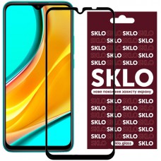 Захисне скло SKLO 3D (full glue) для Xiaomi Redmi 9 / Poco M3 / Redmi 9T Чорний