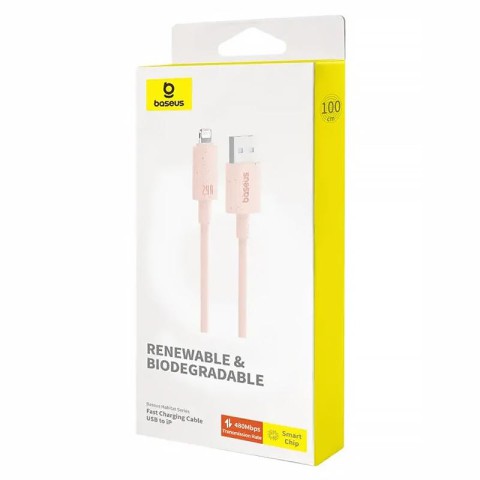 Дата кабель Baseus Habitat Series Fast Charging USB to Lightning 2.4A (2m) (P10360200) Wheat Pink