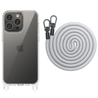 Чохол TPU Transparent with Straps для Apple iPhone 12 Pro Max (6.7") Grey