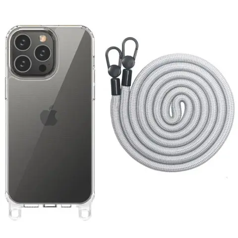 Чохол TPU Transparent with Straps для Apple iPhone 12 Pro Max (6.7") Grey