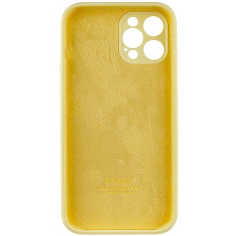 Чохол Silicone Case Full Camera Protective (AA) для Apple iPhone 12 Pro Max (6.7") Жовтий / Mellow Yellow