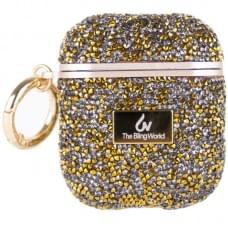 TPU чохол Bling World Rock Diamond для навушників AirPods 1/2 Золотий