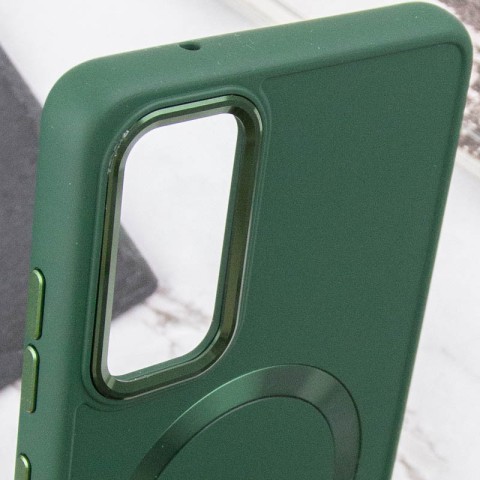 TPU чохол Bonbon Metal Style with MagSafe для Samsung Galaxy A55 Зелений / Army Green