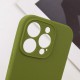 Чохол Silicone Case Full Camera Protective (AA) NO LOGO для Apple iPhone 13 Pro (6.1") Зелений / Dark Olive