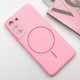 Чохол Silicone Cover Lakshmi Full Camera (AA) with MagFit для Samsung Galaxy S21 FE Рожевий / Light pink