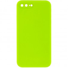 Silicone Case Square Full Camera Protective (AA) NOLOGO для Apple iPhone 7 plus / 8 plus (5.5") Салатовий / Neon green