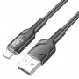 Дата кабель Hoco U120 Transparent explore intelligent power-off USB to Lightning (1.2m)