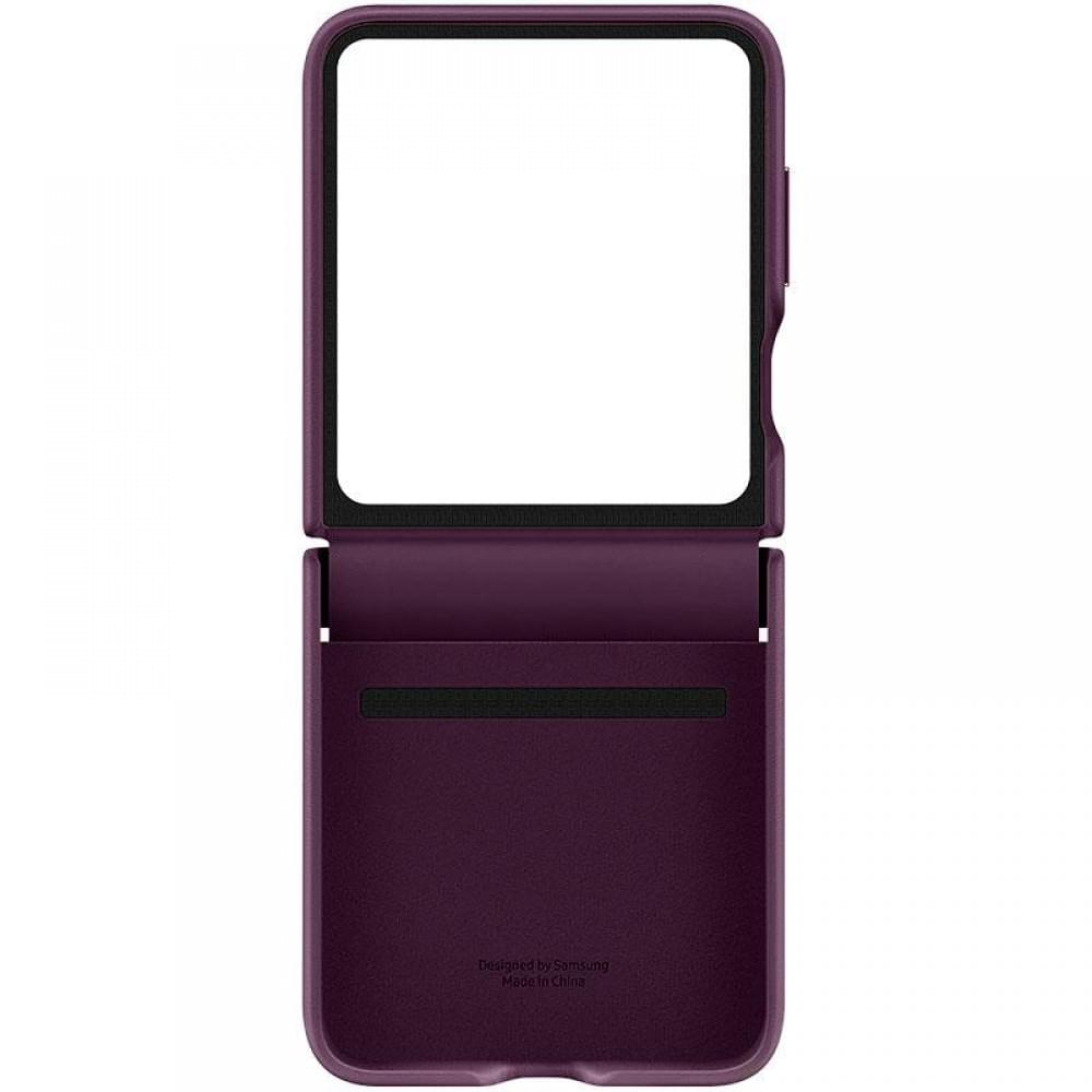 Шкіряний чохол Leather Case (AAA) для Samsung Galaxy Z Flip5 Purple