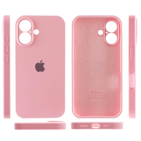 Чохол Silicone Case Full Camera Protective (AA) для Apple iPhone 16 (6.1") Рожевий / Light pink