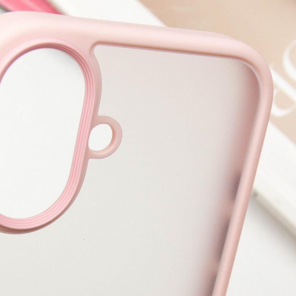 TPU+PC чохол Metal Buttons для Apple iPhone 16 (6.1") Рожевий