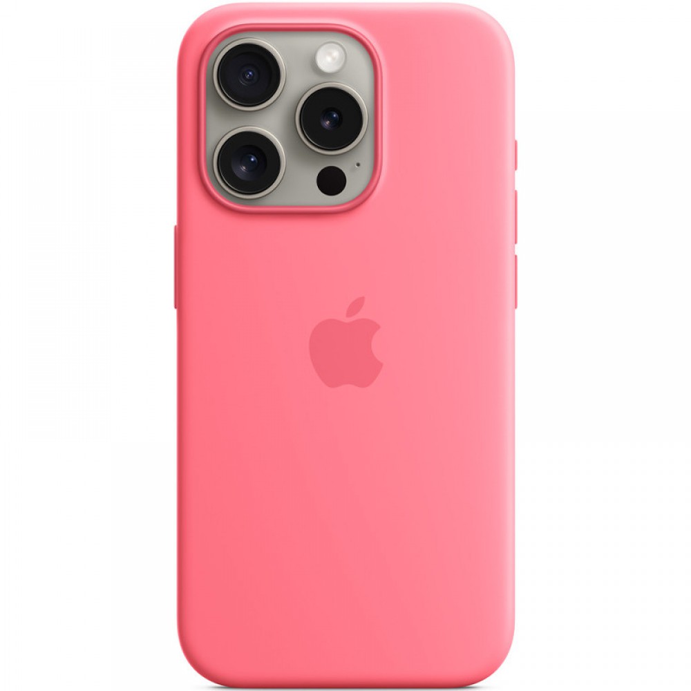 Чохол Silicone case (AAA) with Magsafe and Animation для Apple iPhone 15 Pro Max (6.7") Рожевий / Pink