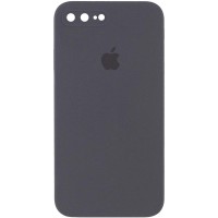 Чохол Silicone Case Square Full Camera Protective (AA) для Apple iPhone 7 plus/8 plus (5.5") Сірий / Charcoal Gray