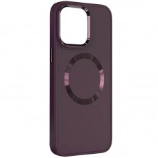 TPU чохол Bonbon Metal Style with MagSafe для Apple iPhone 14 (6.1") Бордовий / Plum