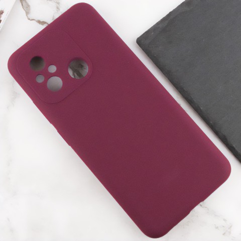 Чохол Silicone Cover Lakshmi Full Camera (AAA) для Xiaomi Redmi 12C Бордовий / Plum