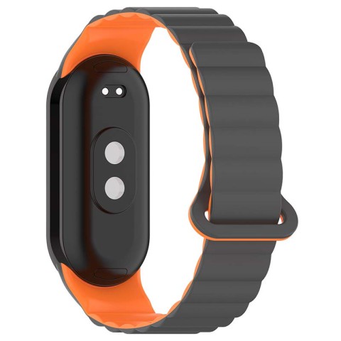 Ремінець Dual-color Magnetic для Xiaomi Mi Band 9/8/10 Gray / Orange