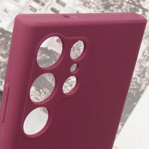Чохол Silicone Cover Lakshmi Full Camera (AAA) для Samsung Galaxy S23 Ultra Бордовий / Plum