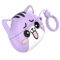 Бездротові TWS навушники Hoco EW48 Happy Cat Case Purple Cat