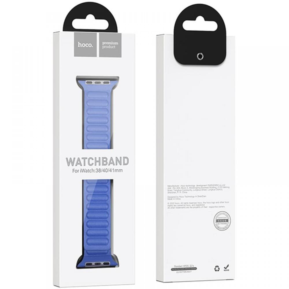 Ремінець Hoco WA23 Original series leather chain magnetic strap для Apple watch 42(ser.1-3)/44/45/49m Klein Blue