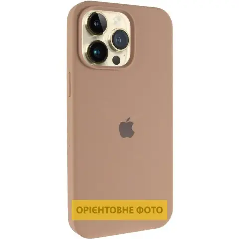 Чохол Silicone Case (AA) Logo with MagSafe для Apple iPhone 16 Pro Max (6.9") Бежевий / Desert Gold
