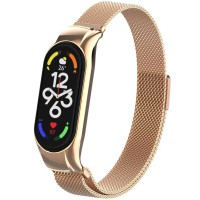 Ремінець Milanese Loop Design для Xiaomi Mi Band 5/6 Rose Gold