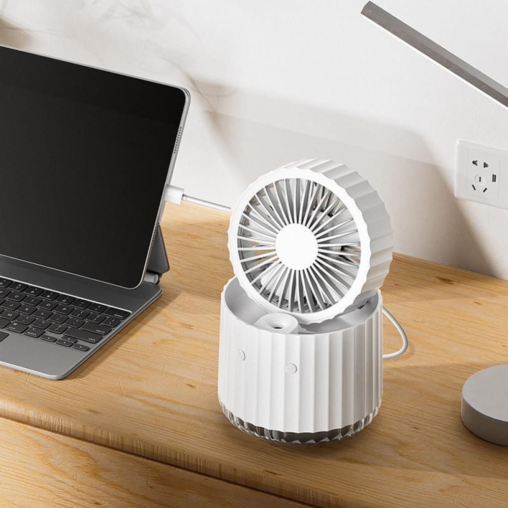 Настільний вентилятор Rapid Cooling 3in1 з водяним охолодженням і підсвічуванням 1200 mAh White