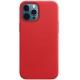 Шкіряний чохол Leather Case (AAA) with MagSafe and Animation для Apple iPhone 12 Pro / 12 (6.1") Red