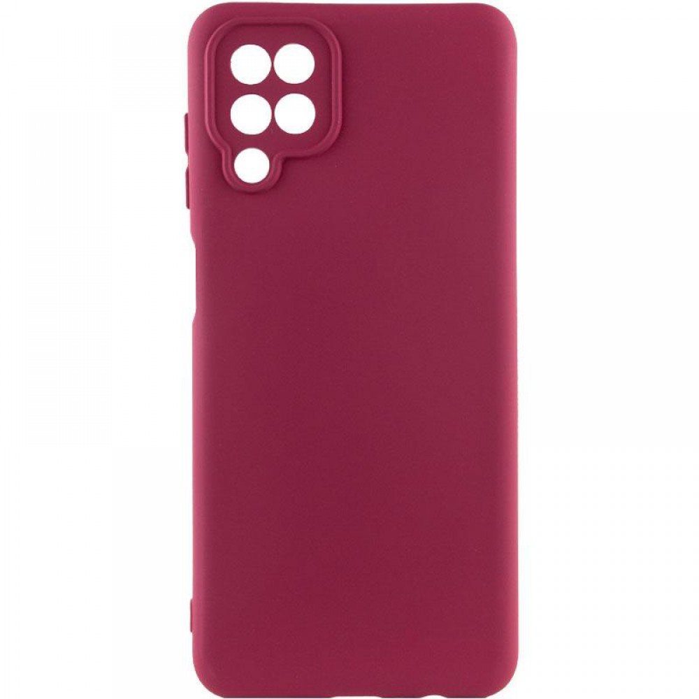 Чохол Silicone Cover Ummi Lakshmi Full Camera (AA) для Samsung Galaxy A12 Бордовий / Marsala
