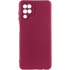Чохол Silicone Cover Ummi Lakshmi Full Camera (AA) для Samsung Galaxy A12 Бордовий / Marsala