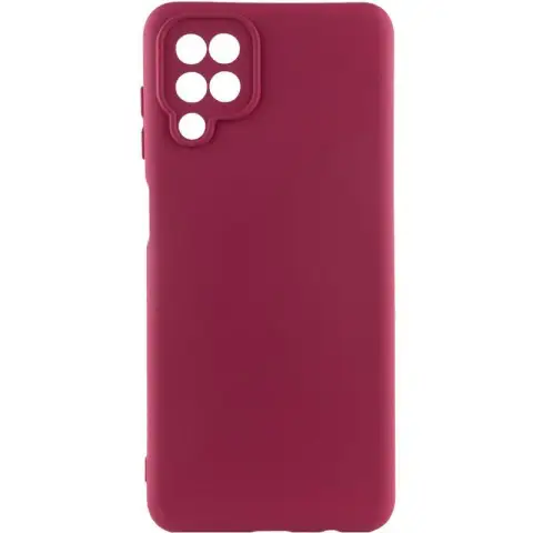 Чохол Silicone Cover Ummi Lakshmi Full Camera (AA) для Samsung Galaxy A12 Бордовий / Marsala