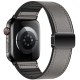 Ремінець Hoco WA34 Basic magnetic buckle silicone leather strap для Apple watch 44/45/46/49mm Dark Gray