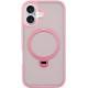 TPU+PC чохол Metal Buttons with MagSafe Colorful HQ Ring для Apple iPhone 16 (6.1") Pink