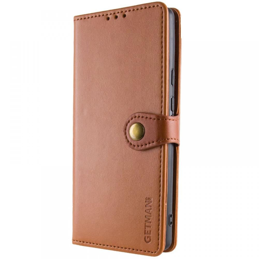 Шкіряний чохол-книжка GETMAN Gallant (PU) для Xiaomi Redmi Note 14 Pro 4G Коричневий
