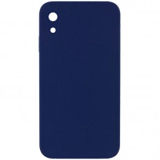 Silicone Case Square Full Camera Protective (AA) NOLOGO для Apple iPhone XR (6.1") Темно-синій / Midnight blue