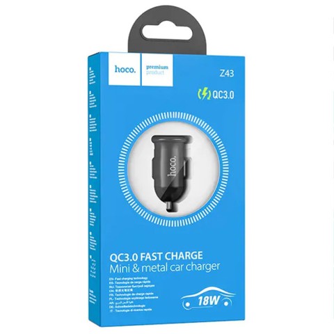 АЗП Hoco Z43 Mighty QC3.0 18W (1USB-A) Чорний