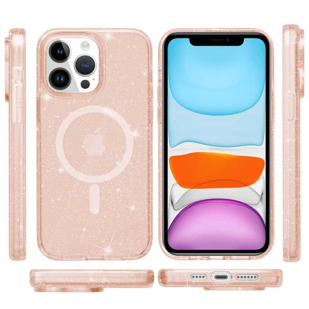 Чохол TPU Galaxy Sparkle (MagFit) для Apple iPhone 13 Pro Max (6.7") Gold+Glitter
