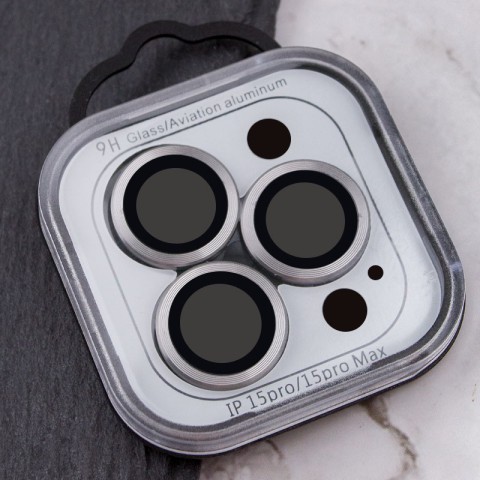 Захисне скло Metal Classic на камеру (у упак.) для Apple iPhone 15 Pro (6.1") / 15 Pro Max (6.7") Сірий / Titanium Gray