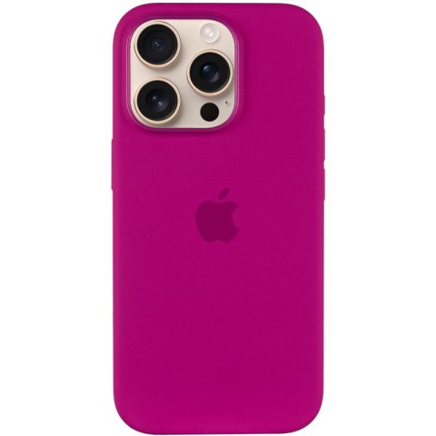 Чохол Silicone case (AAA) with Magsafe and Animation (button) для Apple iPhone 16 Pro Max (6.9") Fuchsia